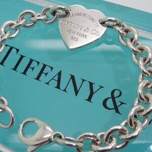 Tiffany & Co. Sterling Silver 7 1/4" Please Return to Heart Tag Bracelet